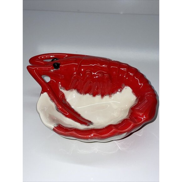 Unbranded Other - Vintage Ceramic Lobster Dish Signed Jim Dandy 1977 Excellent Condition Red